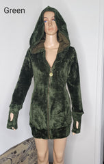 Jewel Faux Fur Hoodie Dress