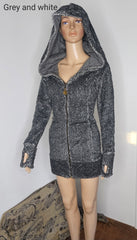 Jewel Faux Fur Hoodie Dress