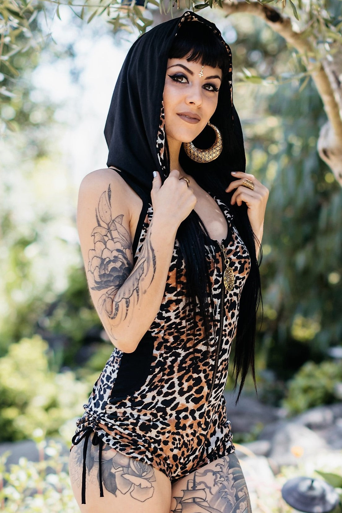 Storm Hooded Romper - Cheetah Print