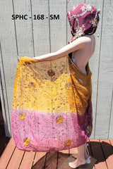 Upcycled Indian Scarf Hooded Cape Sarong - Multiple Colors inside