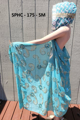 Upcycled Indian Scarf Hooded Cape Sarong - Multiple Colors inside