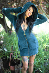 Jewel Faux Fur Hoodie Dress