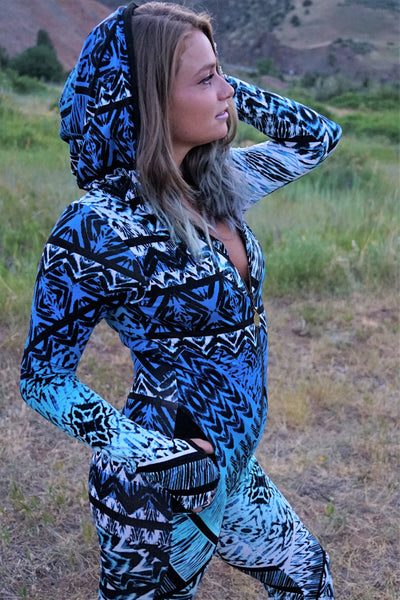 Aiwa Hooded Jumpsuit Onesie - Blue Ocean – Noralina Freedom Designs