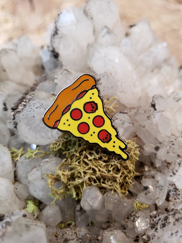 Skull Pizza Lapel Hat Pin