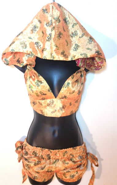 Nymph Up-cycled Silk Sari 2 Piece (Cream) (L)