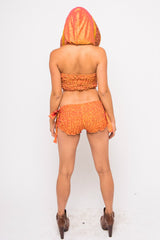 Muse Up-cycled Silk Sari 2 Piece (Orange)
