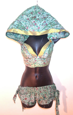 Nymph Up-cycled Silk Sari 2 Piece (Light Green) (M)