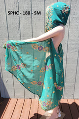 Upcycled Indian Scarf Hooded Cape Sarong - Multiple Colors inside