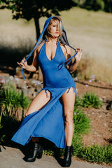Shan Priestess Hooded Dress - Maroon