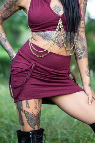 Tube Skirt - Maroon Red