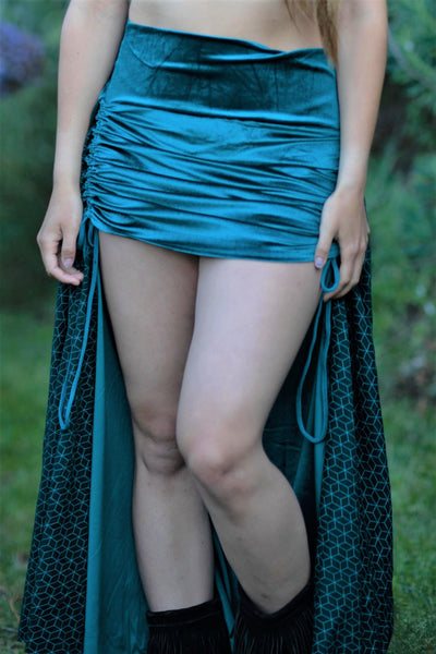 Royal Skirt - Teal Velvet